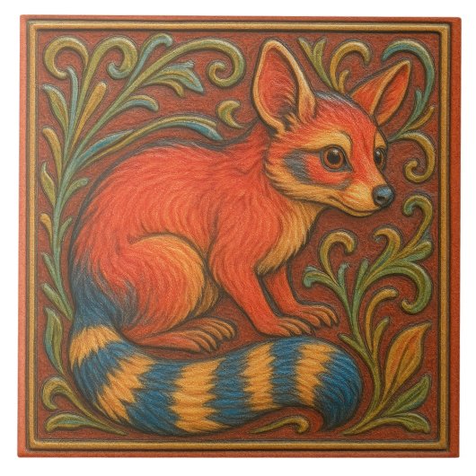 Arizona Ringtail - Keramische Tegel Tegeltje (Voorkant)