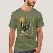 Arizona Roadrunner Desert Cactus T-shirt (Voorkant)
