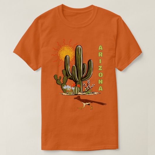 Arizona Roadrunner Desert Cactus TShirt (Design voorkant)