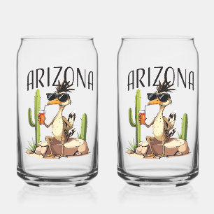 Arizona Roadrunner met een drankje Blikvorm Glas