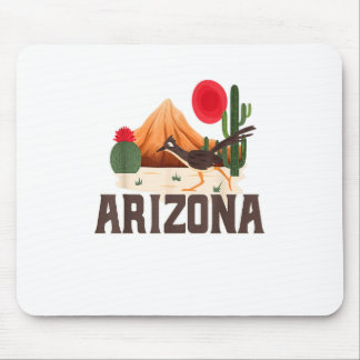 Arizona Roadrunner Retro Boho Desert Cactus Muismat