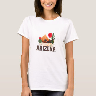 Arizona Roadrunner Retro Boho Desert Cactus T-shirt
