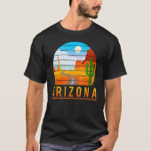 Arizona Roadrunner Retro Desert Cactus T-shirt (Voorkant)