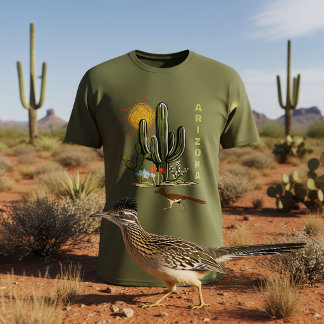 Arizona Roadrunner Woestijn Cactus T-shirt
