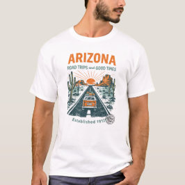 Arizona Roadtrips Retro Woestijn Design T-shirt