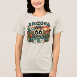 Arizona Rode Klip Canyon Saguaro Zonsondergang Rou Tri-Blend Shirt