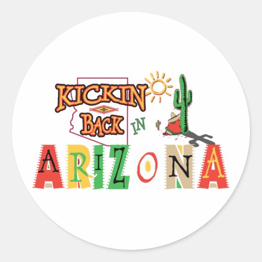 Arizona Ronde Sticker (Voorkant)