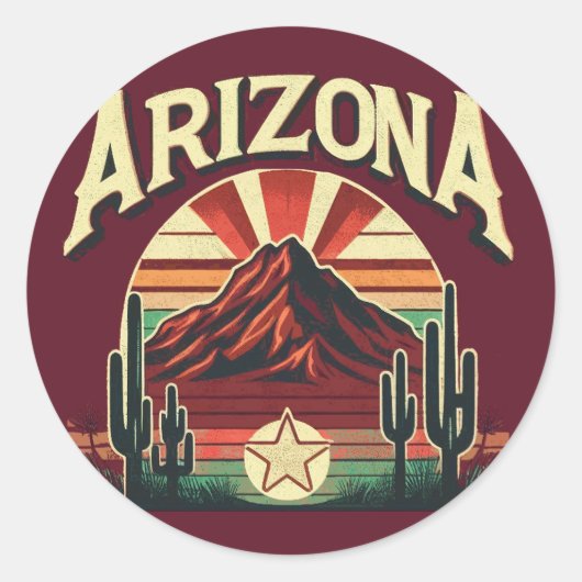 Arizona Ronde Sticker (Voorkant)