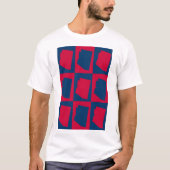 Arizona rood en blauw patroon t-shirt (Voorkant)