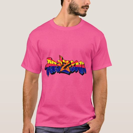 Arizona Roosevelt Row Flag Graffiti Roze T-shirt (Voorkant)