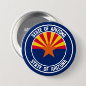 Arizona Round Emblem Ronde Button 7,6 Cm (Voorkant /achterkant)
