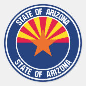 Arizona Round Emblem Ronde Sticker (Voorkant)