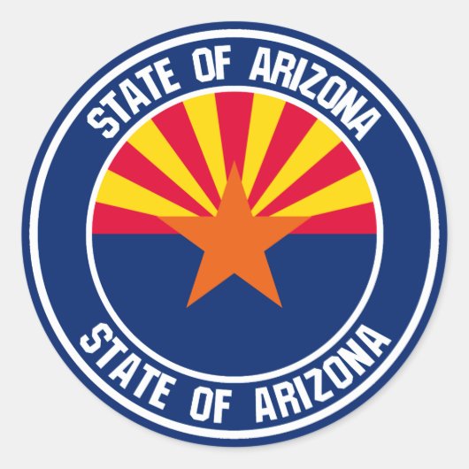 Arizona Round Emblem Ronde Sticker (Voorkant)