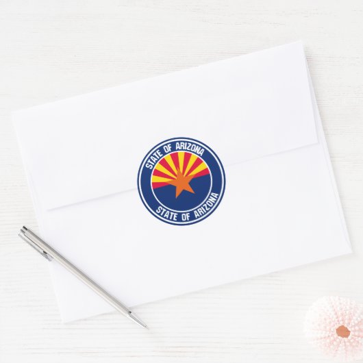 Arizona Round Emblem Ronde Sticker (Envelop)