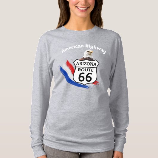 Arizona Route 66 Amerikaanse Snelweg T-shirt (Voorkant)