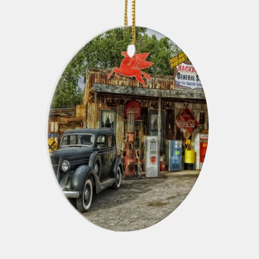 Arizona Route 66 rustieke retro winkel Keramisch Ornament (Rechts)