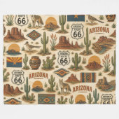 Arizona Route 66 Woestijn Dromen Fleece Deken (Voorkant (Horizontaal))