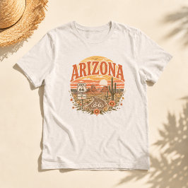 Arizona Route 66 Woestijn Zonsondergang Vintage Tri-Blend Shirt