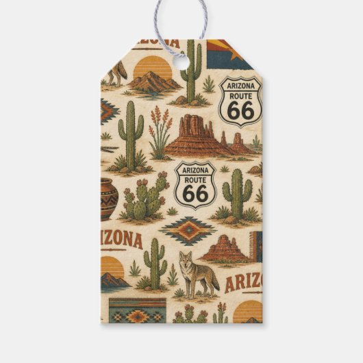 Arizona Route 66 Woestijncadeauroute Cadeaulabel (Voorkant)