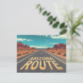 Arizona Route Desert Road Graphic Art Briefkaart (Staand voorkant)