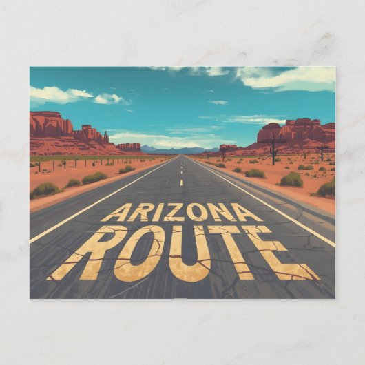 Arizona Route Desert Road Graphic Art Briefkaart (Voorkant)