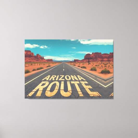 Arizona Route Desert Road Graphic Art Canvas Afdruk (Voorkant)
