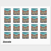 Arizona Route Desert Road Graphic Art Vierkante Sticker (Vel)