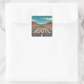 Arizona Route Desert Road Graphic Art Vierkante Sticker (Tas)