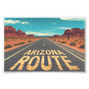 Arizona Route Woestijnweg Grafische Kunst Foto Afdruk