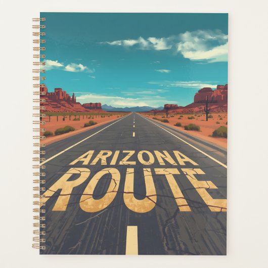 Arizona Route Woestijnweg Grafische Kunst Planner (Voorkant)
