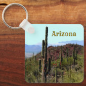 Arizona saguaro berglandschap sleutelhanger (Voorkant)