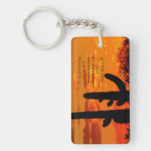 Arizona Saguaro Cacti met heldere Oranje zonsonder Sleutelhanger (Voorkant)