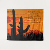 Arizona Saguaro Cacti met heldere Oranje zonsonder Wandkleed (Voorkant (horizontaal))