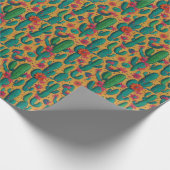 Arizona Saguaro Cactus Floral Seamless Pattern Cadeaupapier (Hoek)