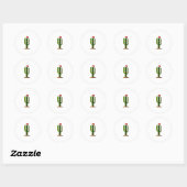Arizona Saguaro Cactus Kerstverlichting Ronde Sticker (Vel)