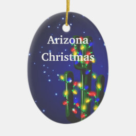 Arizona Saguaro Cactus kerstversier Keramisch Ornament