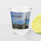 Arizona Saguaro Cactus Landschap Foto keepslag Shot Glas (Voorkant)