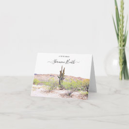 Arizona Saguaro Cactus Personalized Note Kaart
