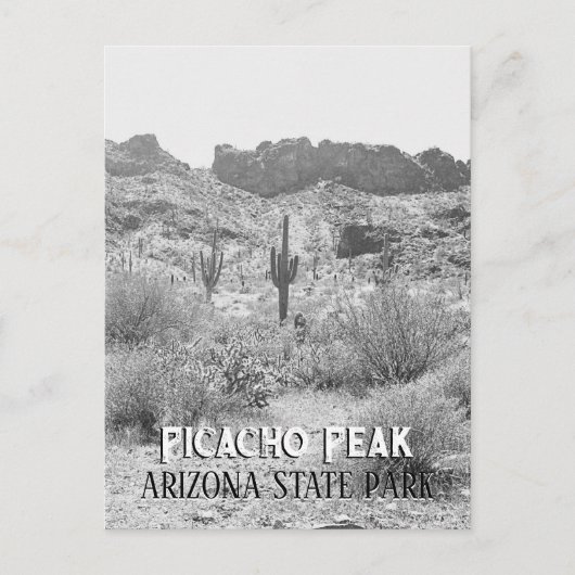 Arizona Saguaro Cactus Picacho Peak Park Briefkaart (Voorkant)