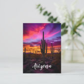 Arizona Saguaro Cactus SouthWestern Desert Sunset Briefkaart (Staand voorkant)