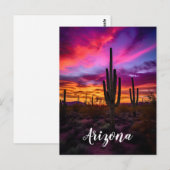 Arizona Saguaro Cactus SouthWestern Desert Sunset Briefkaart (Voorkant / Achterkant)