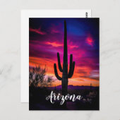 Arizona Saguaro Cactus SouthWestern Desert Sunset Briefkaart (Voorkant / Achterkant)