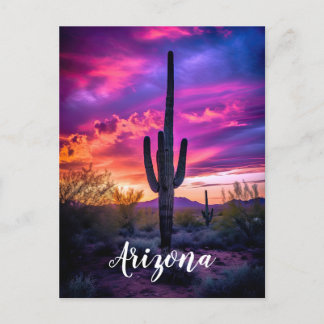 Arizona Saguaro Cactus SouthWestern Desert Sunset Briefkaart