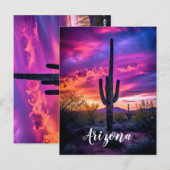 Arizona Saguaro Cactus SouthWestern Desert Sunset Briefkaart (Voorkant / Achterkant)