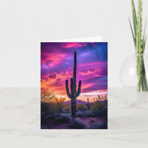 Arizona Saguaro Cactus SouthWestern Desert Sunset Kaart