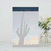 Arizona Saguaro Cactus Southwestern Sunset Briefpapier (Staand voorkant)