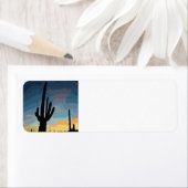 Arizona Saguaro Cactus Southwestern Sunset Etiket (Insitu)