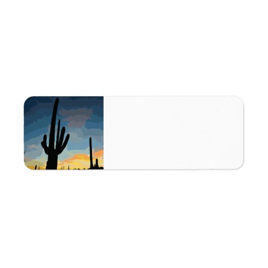 Arizona Saguaro Cactus Southwestern Sunset Etiket (Voorkant)