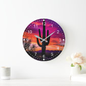 Arizona Saguaro Cactus Southwestern Sunset Grote Klok (Huis)