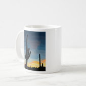 Arizona Saguaro Cactus Southwestern Sunset Koffiemok (Voorkant links)